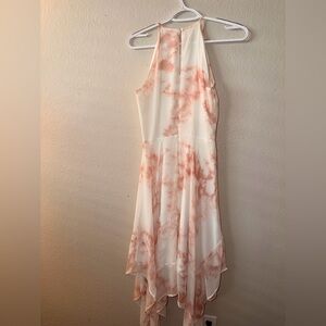 Candie's Cream Dress with Peach Watercolor Print